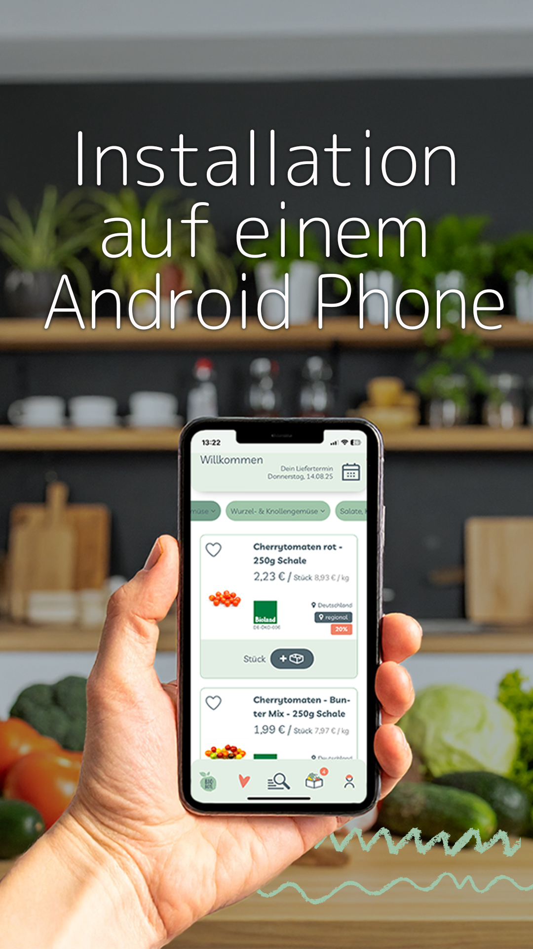 Installation Bioboten App (PWA) auf einem Android Phone
