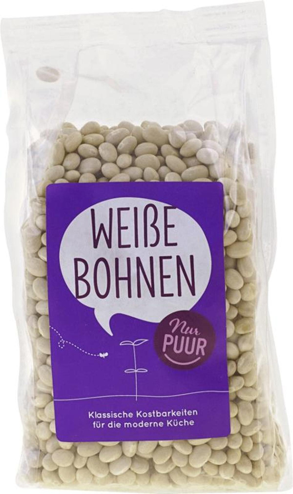 Produktfoto zu Nur Puur - Weiße Bohnen - 500g