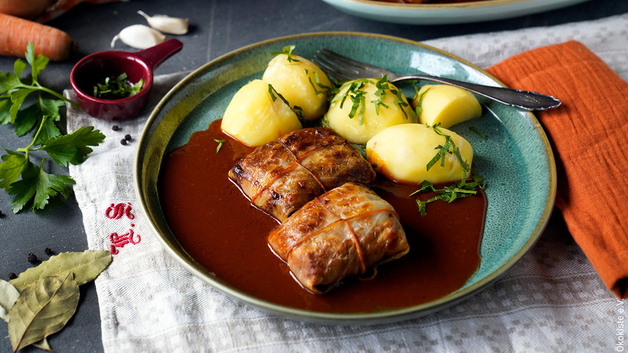 Rezeptbild für 204. Vegane Kohlrouladen