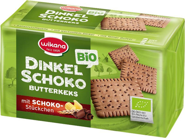 Produktfoto zu Wikana - Dinkel Schoko Butterkeks - 200g