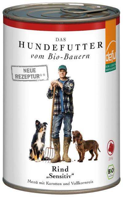 Produktfoto zu defu - Nassfutter Hund Rind, Sensitive - 410g