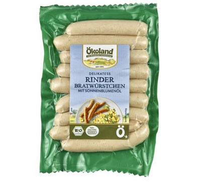 Produktfoto zu Ökoland - Rinder-Bratwürstchen - 180g (9 Stück)