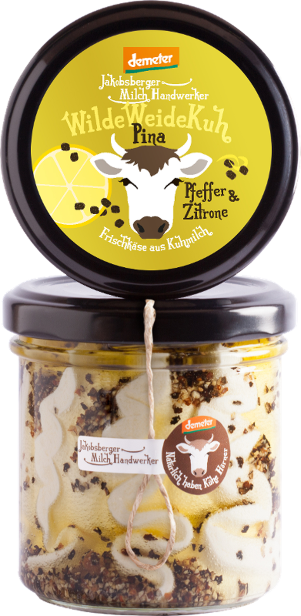 Produktfoto zu Jakobsberger MilchHandwerker - Pina Pfeffer & Zitrone -  Frischkäse - 140g