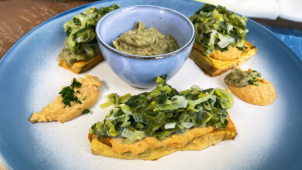 Rezeptbild für 51. Süßkartoffel-Toast mit Porree