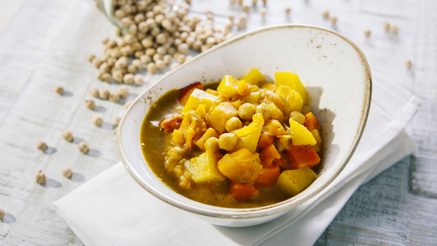 Rezeptbild für 250. Kürbis-Kichererbsen-Curry mit Kartoffeln (vegan)