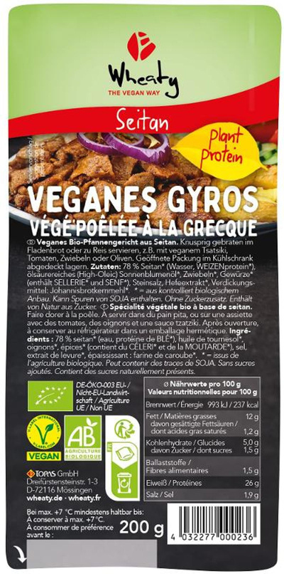 Produktfoto zu Wheaty - Veganes Gyros - 200g