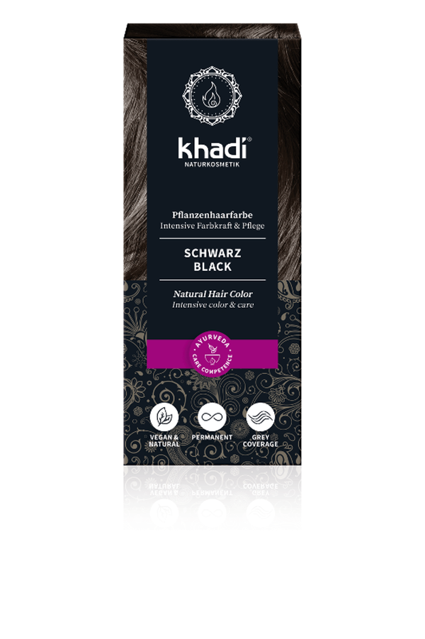 Produktfoto zu Khadi Haarfarbe Schwarz - 50 ml