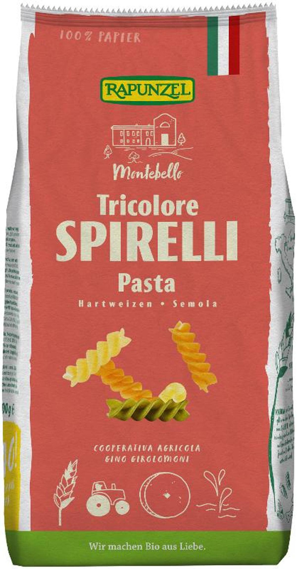 Produktfoto zu Rapunzel - Spirelli Tricolore Semola - 500g