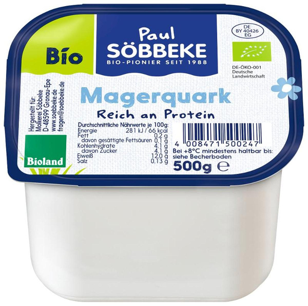 Produktfoto zu Söbbeke - Speisequark Magerstufe - 500g