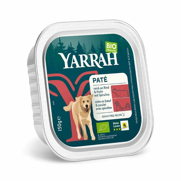 Produktfoto zu Yarrah - Hunde Paté Rind getreidefrei - 150g