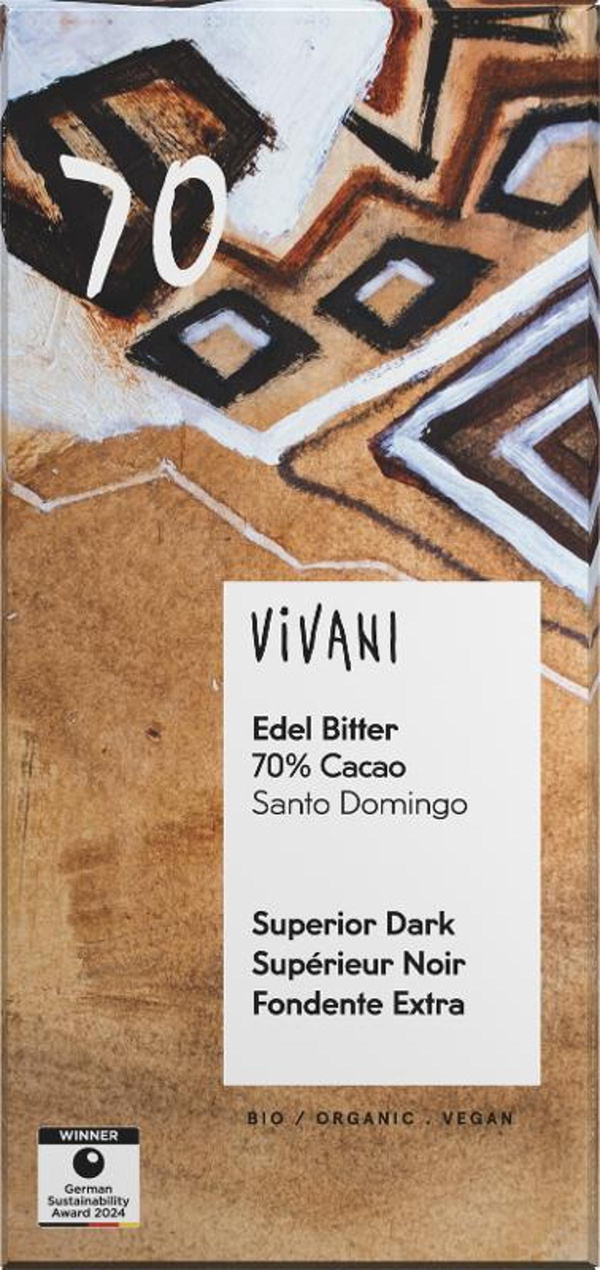 Produktfoto zu Vivani - Edel Bitter mit 70% Cacao - 80g