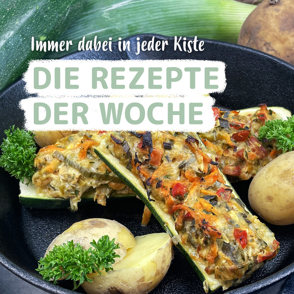  Jede Woche neue Rezepte. Immer dabei in jeder Kiste.