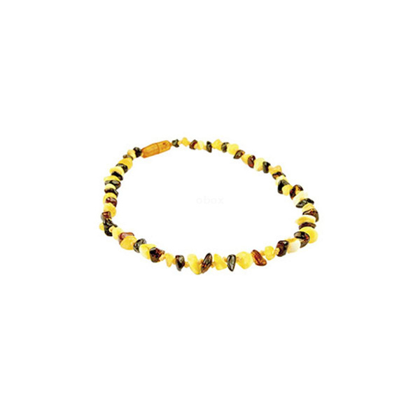 Produktfoto zu Grünspecht Bernsteinkette Flachbarock - 1 Stück