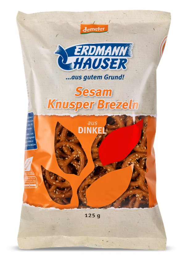 Produktfoto zu ErdmannHauser - Knusperbrezel Dinkel mit Sesam - 125g