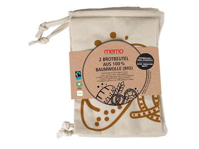 Produktfoto zu memo - Baumwollbeutel für Brot - 2er Set