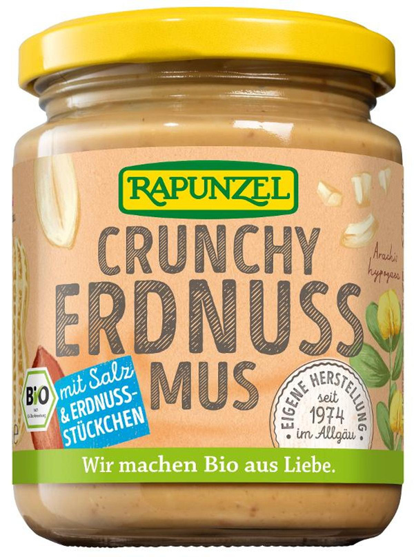 Produktfoto zu Rapunzel - Erdnussmus Crunchy mit Salz - 250g