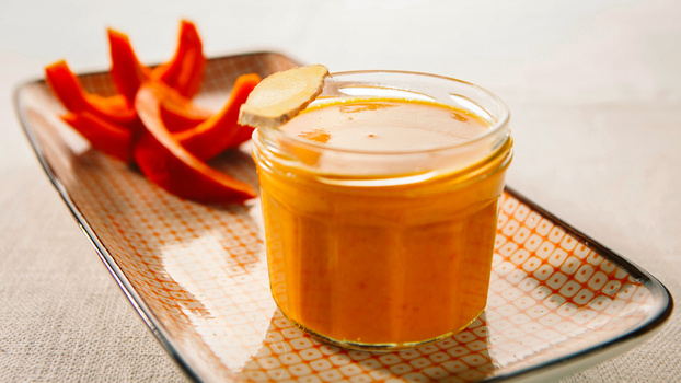 Rezeptbild für 251. Wärmende Kürbis-Kokos-Suppe mit Ingwer (vegan)