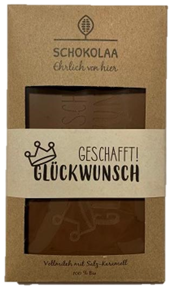 Produktfoto zu Schokolaa - Geschafft Glückwunsch - 100g