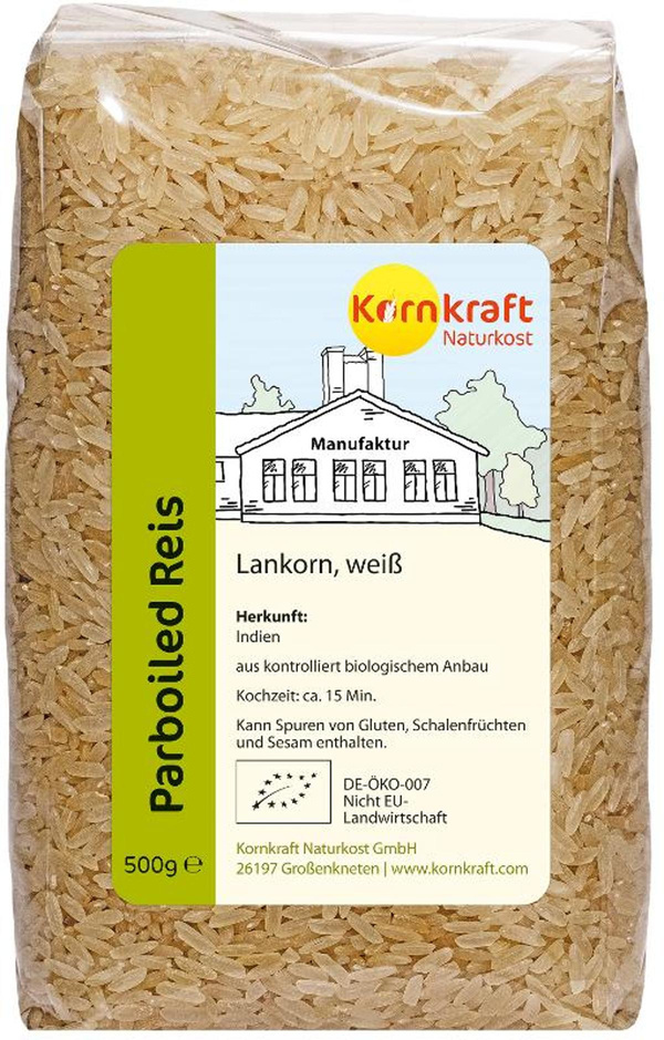 Produktfoto zu Kornkraft - Parboiled Reis, weiß - 500g