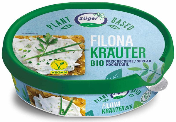 Produktfoto zu Züger Frischkäse - Filona Kräuter, vegane Frischcreme - 150g