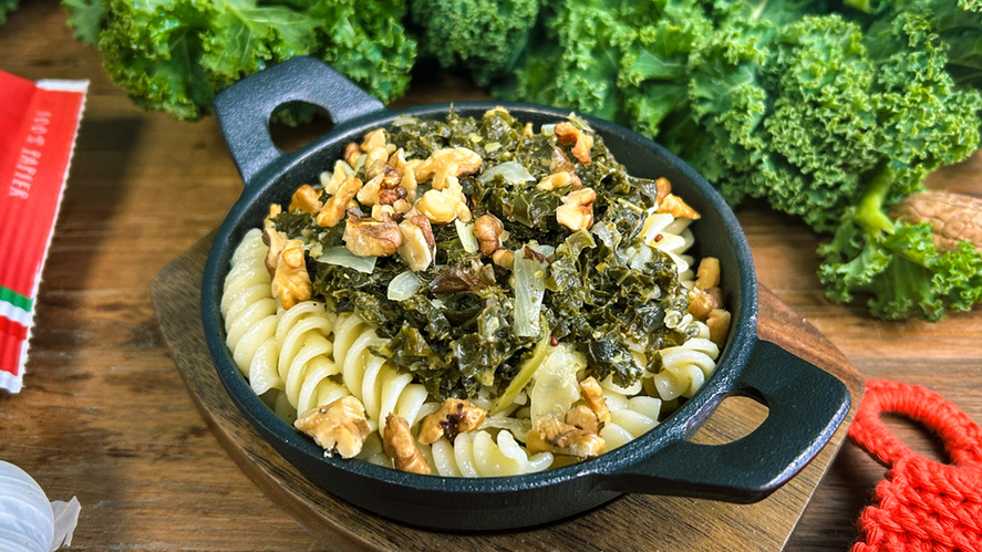 Rezeptbild für 127. Pasta mit Grünkohlsoße und gerösteten Walnüssen