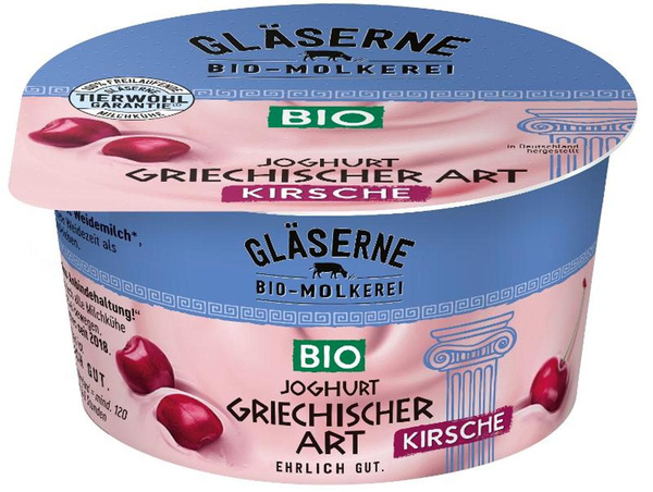Produktfoto zu Gläserne Molkerei - Joghurt griechische Art Kirsche - 150g