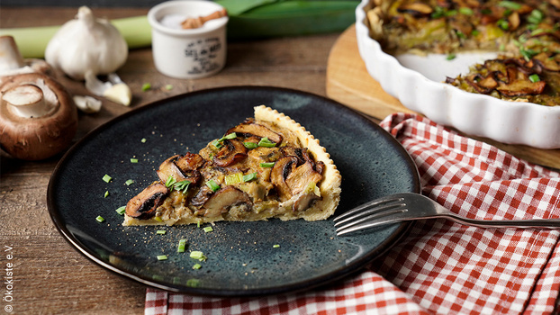 Rezeptbild für 199. Champignon-Porree-Quiche (vegan)