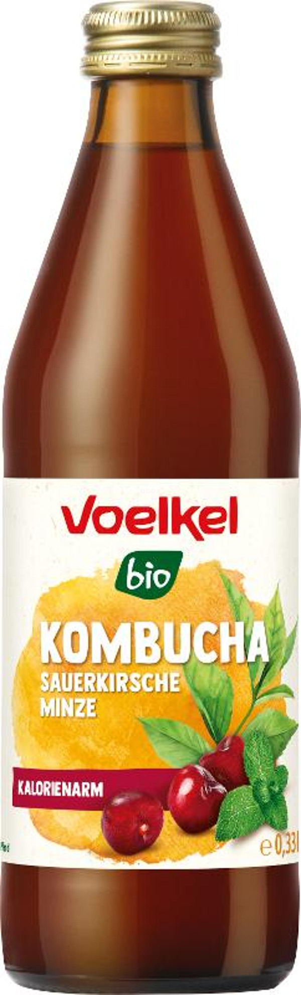 Produktfoto zu Voelkel - Kombucha Sauerkirsche Minze - 0,33l
