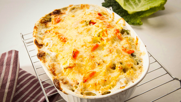 Rezeptbild für 256. Makkaroni Wirsing Auflauf mit Bergkäse