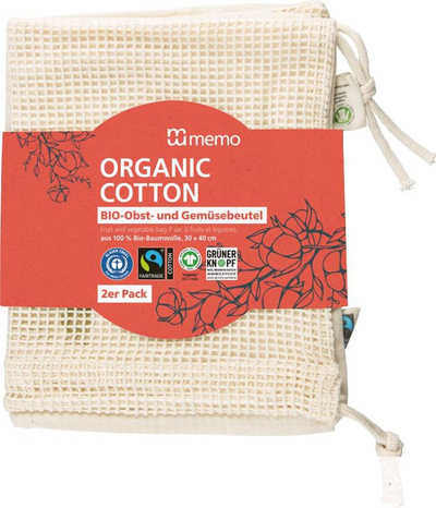 Produktfoto zu memo - Baumwollbeutel für Obst und Gemüse - 2er Set