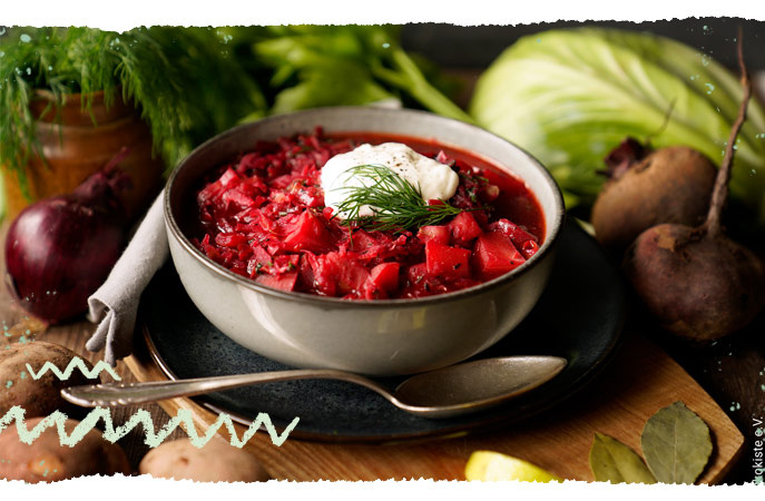 Schale mit Borschtsch