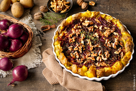 Rezeptbild für 211. Kartoffelkuchen mit Balsamico Zwiebeln