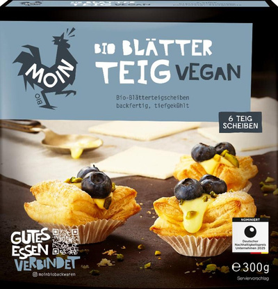 Produktfoto zu Moin - Blätterteig, vegan, tiefgekühlt - 300g (6 Stück)