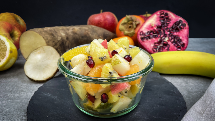 Rezeptbild für 384. Bunter Obstsalat mit Vanille-Note