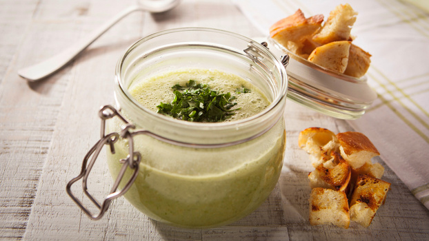 Rezeptbild für 252. Lauchcremesuppe mit Kartoffeleinlage und Crôutons