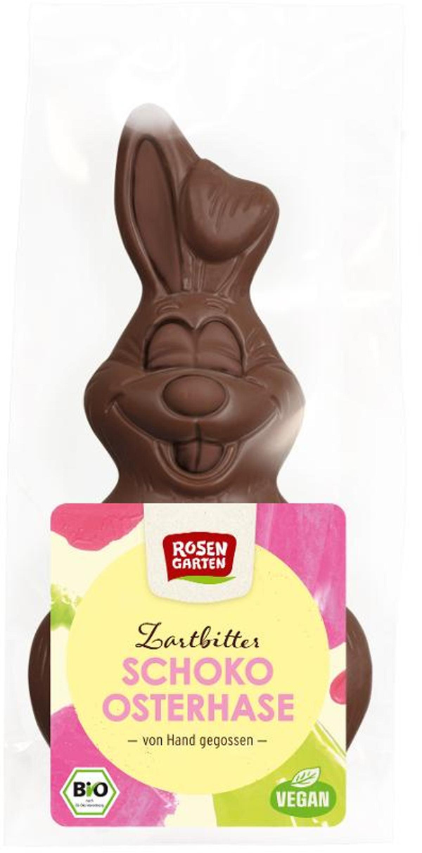 Produktfoto zu Rosengarten - Schoko Osterhase, Zartbitter - 80g