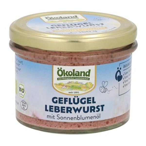 Produktfoto zu Ökoland - Geflügel Leberwurst - 160g