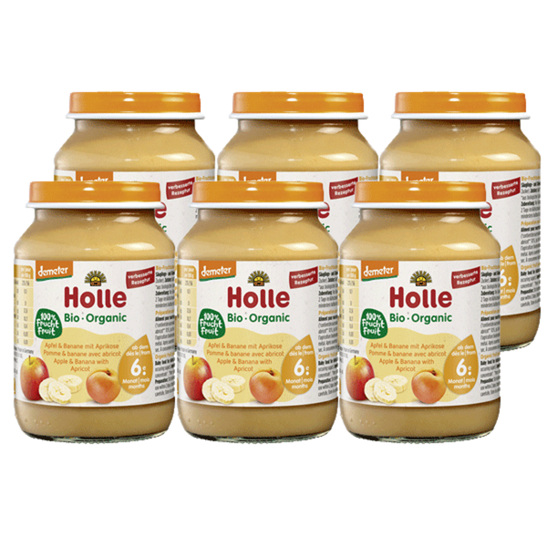 Produktfoto zu Holle - Apfel Banane Aprikose- 6 x 190g