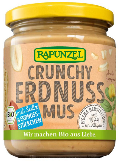 Produktfoto zu Rapunzel - Erdnussmus Crunchy mit Salz - 250g