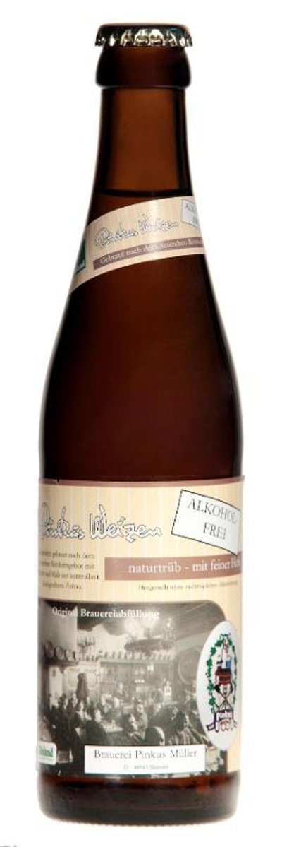 Produktfoto zu Pinkus - Hefe Weizen, alkoholfrei - 0,33l