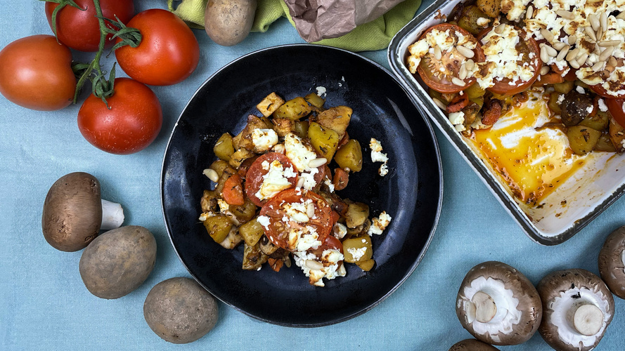 Rezeptbild für 42. Gratinierte Gemüse-Kartoffel-Pfanne