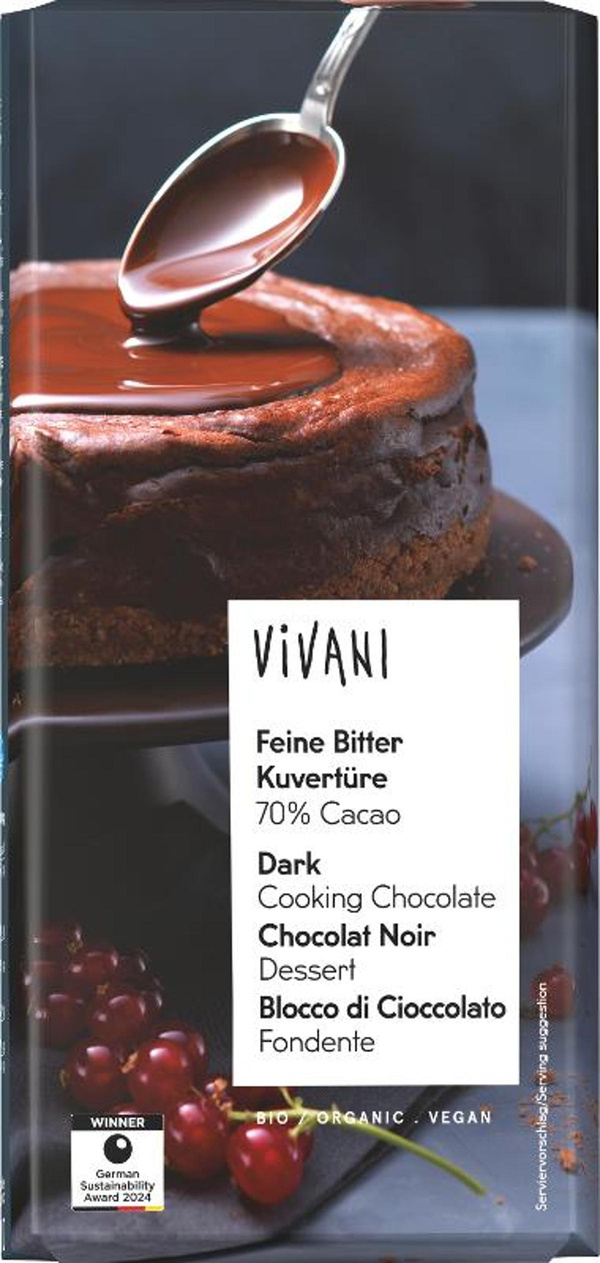Produktfoto zu Vivani - Feine Bitter Kuvertüre - 150g