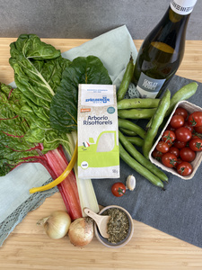 Spargel aus dem Ofen mit ÄpfelnTartar vom Spargel mit Gurke