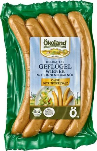 Produktfoto zu Ökoland - Geflügel Wiener Würstchen - 200g (5 Stück)