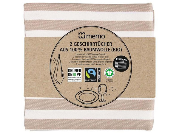 Produktfoto zu Geschirrtücher aus Bio Baumwollle - 2 Stück - 50x70cm