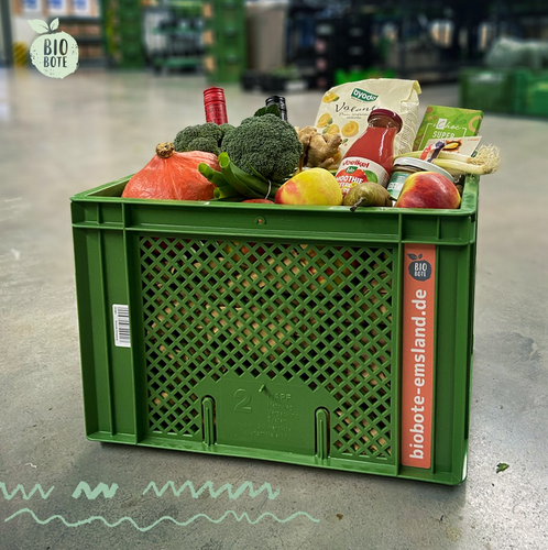 gut gefüllte Biokiste