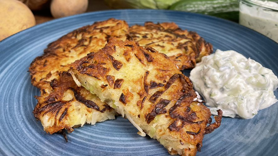 Rezeptbild für 84. Weißkohl-Kartoffelpuffer mit Gurkendip