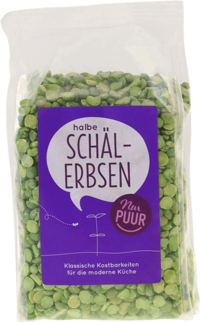 Produktfoto zu Nur Puur - Halbe Schälerbsen - 500g