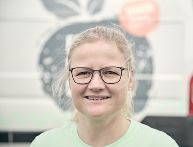 Heike -Fahrerin beim Bioboten