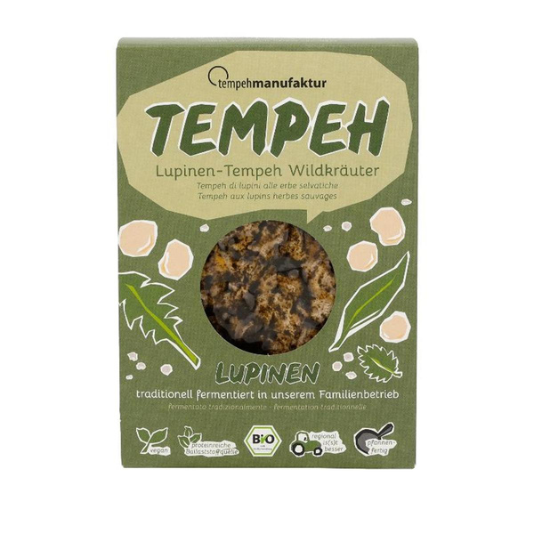 Produktfoto zu tempehmanufaktur - Tempeh Lupinen Wildkräuter - 170g